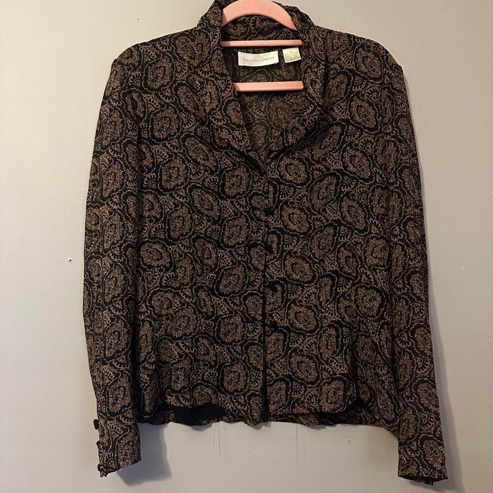 Dana buckman brownblack 100% silk quiet luxury interview vintage classy business